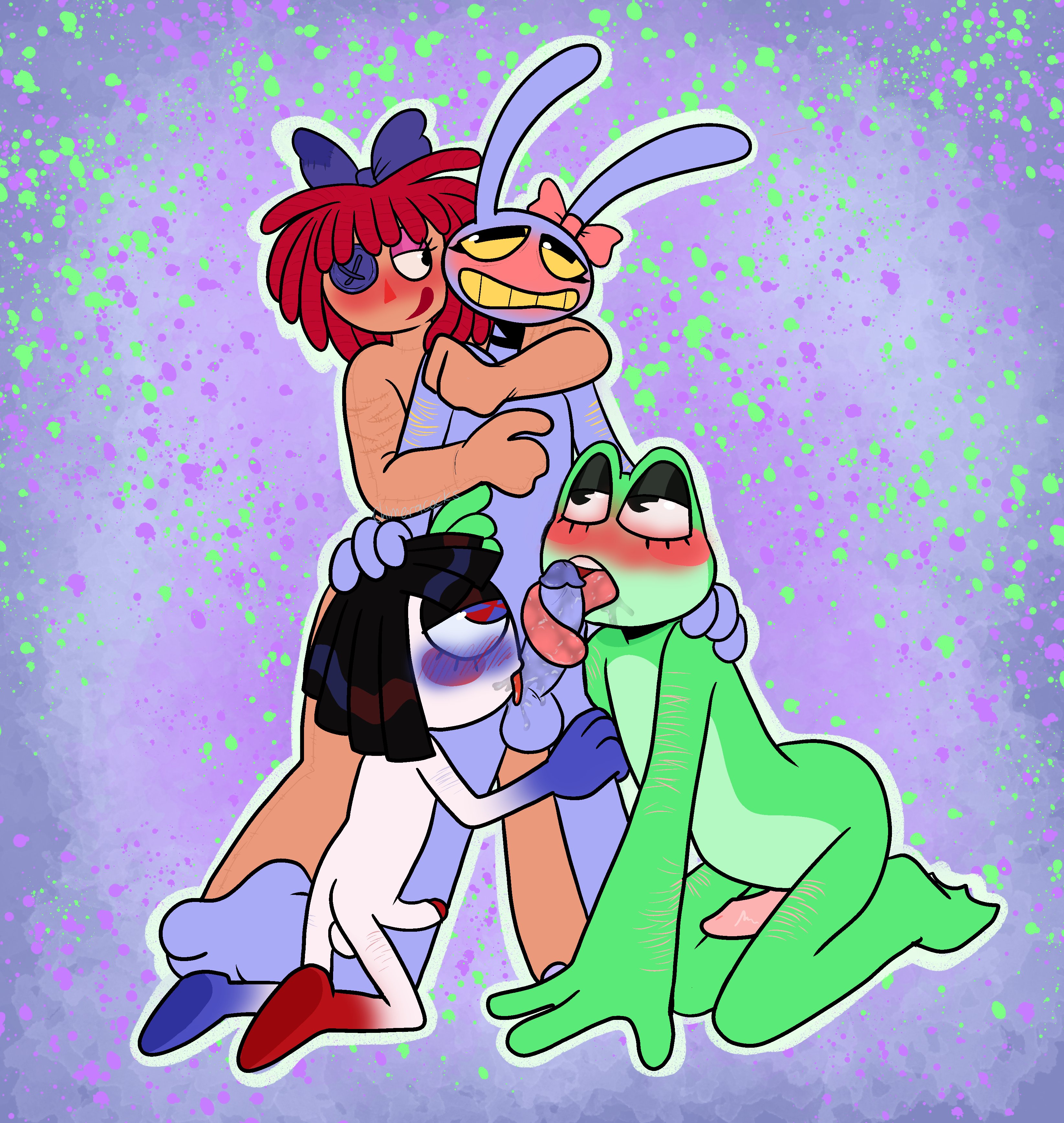 2026, blush, creatingchimera, futa, futanari, glitch productions, gooseworx, jax, jax (tadc), jax (the amazing digital circus), licking penis, multiple futa, penis, pomni, pomni (tadc), pomni (the amazing digital circus), ragatha, ragatha (tadc), ragatha (the amazing digital circus), ribbit (tadc), ribbit (the amazing digital circus), tagme, the amazing digital circus, tongue wrapped around penis, trans woman