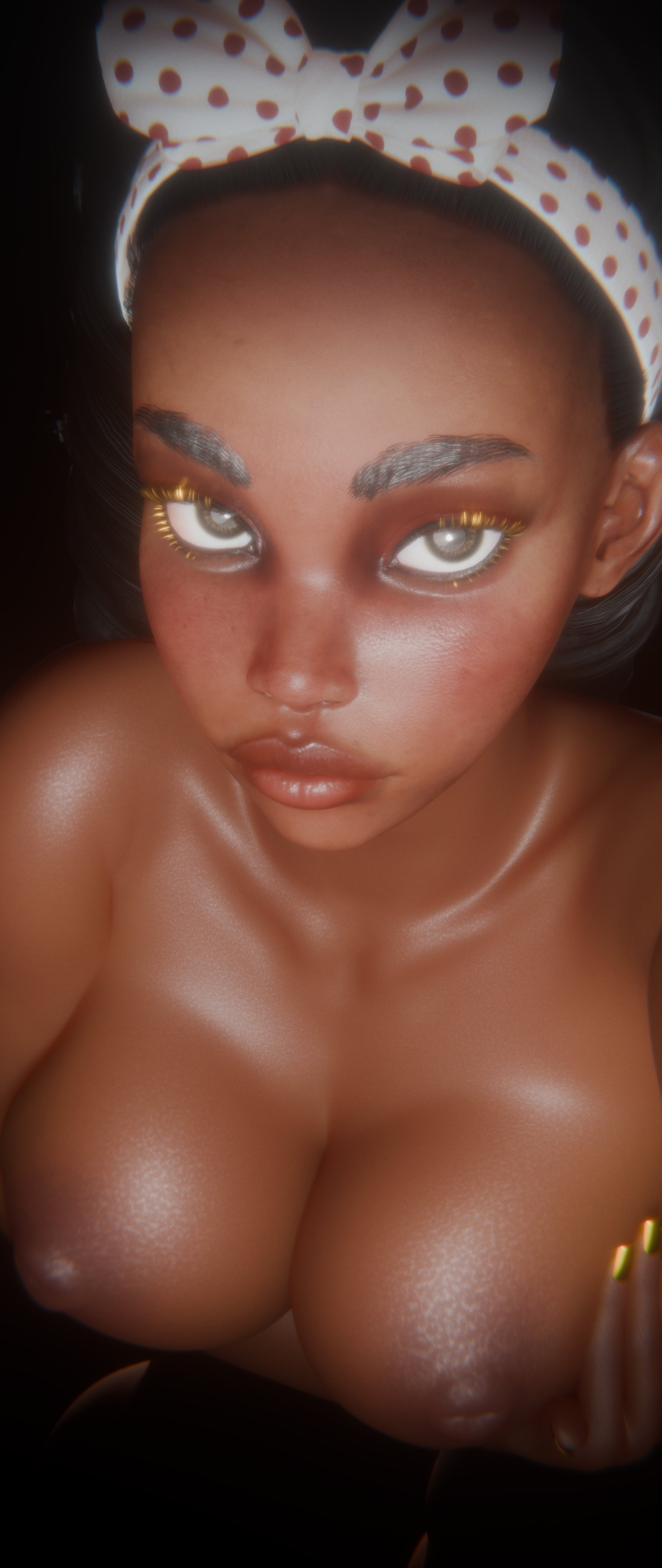 1girls, 3d, big breasts, breasts, capcom, chocolate girl, dark skin, dark-skinned female, ebony, ebony female, female, kimberly jackson, nipples, solo, street fighter, street fighter 6, valenok