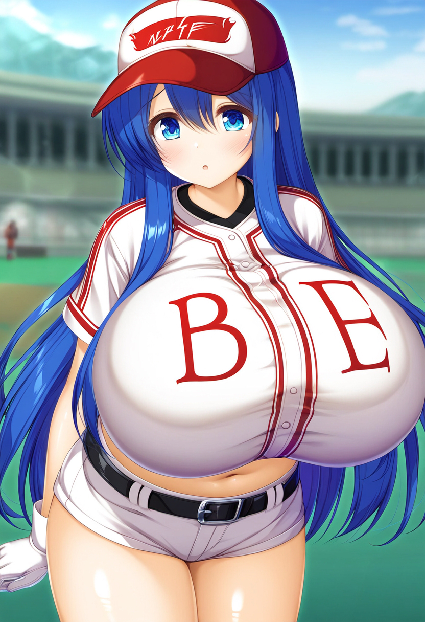 ai_generated big_breasts blue_eyes blue_hair breasts gigantic_breasts huge_breasts impossible_clothes impossible_clothing impossible_shirt large_breasts long_hair looking_at_viewer tight_clothes tight_clothing tight_shirt 華咲十色