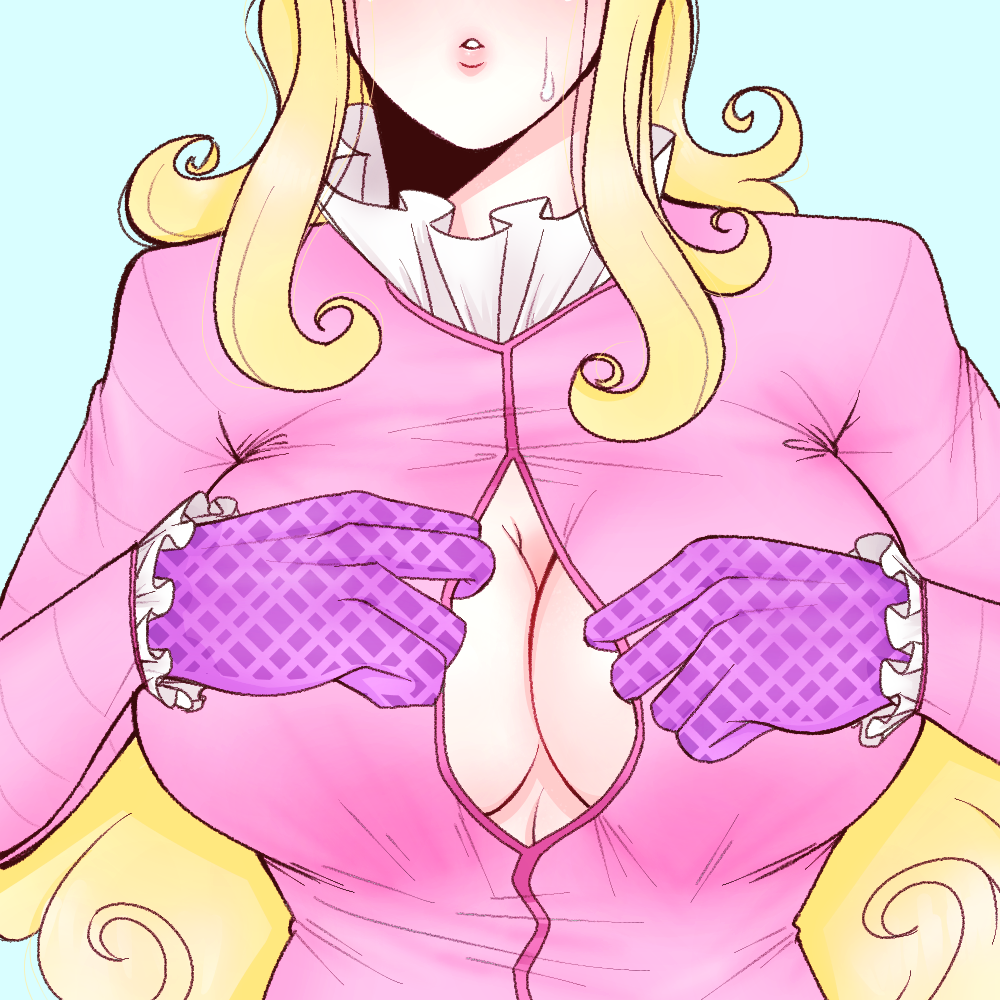 1girls big_breasts blonde_hair breasts female female_only funny_valentine gloves human jojo's_bizarre_adventure large_breasts lidan light-skinned_female light_skin long_hair pink_clothing rule_63 shounen_jump steel_ball_run top_heavy villainess