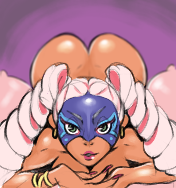 1girls arms_(game) ass big_ass combos-n-doodles dark-skinned_female nude twintelle