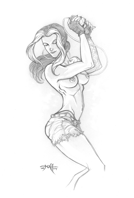 1girls 2004 anna_marie athletic daisy_dukes female female_focus female_only marvel marvel_comics monochrome nipples pinup pose posing pubic_hair pussy rogue_(x-men) solo straight_hair tagme tattoo tcatt thong topless vagina x-men