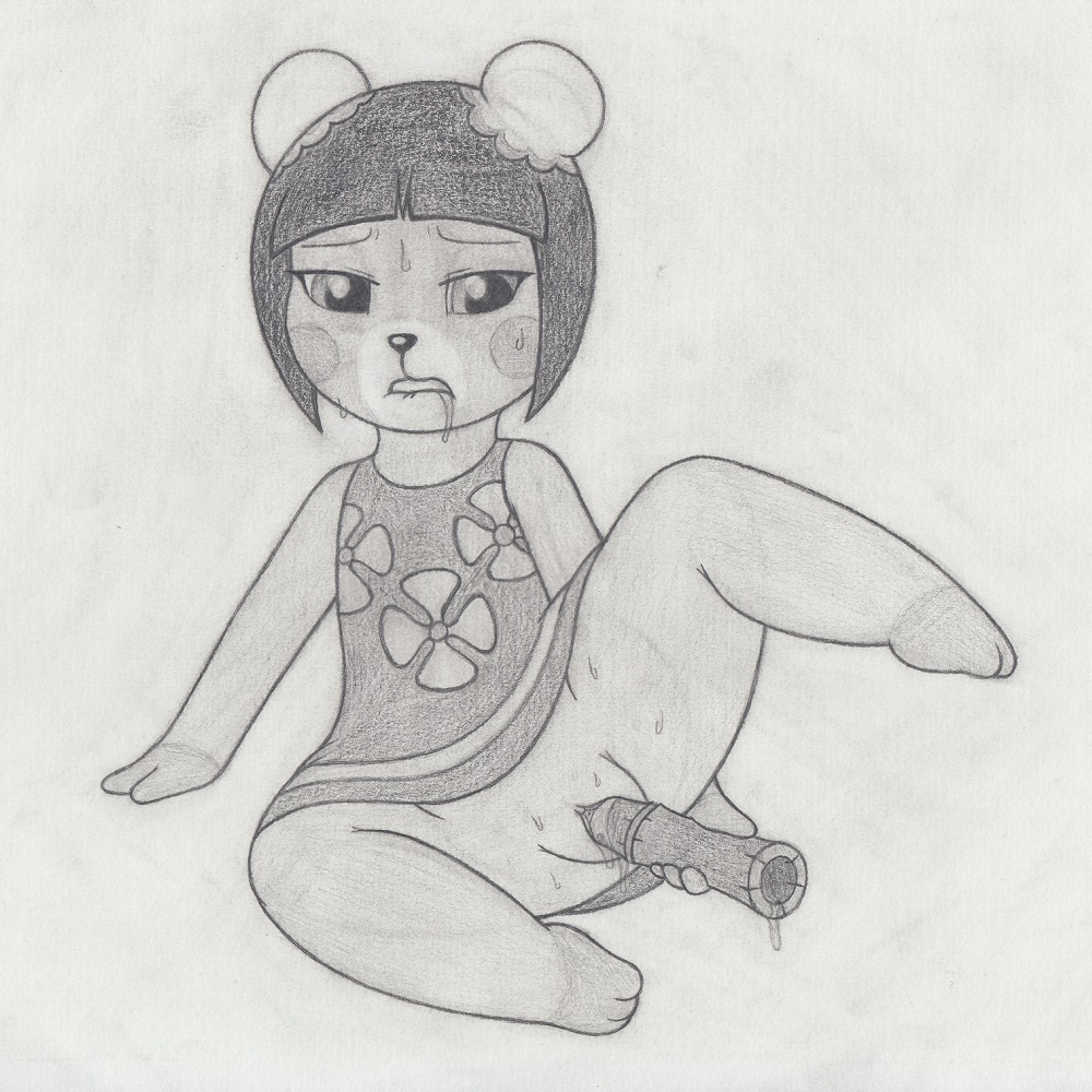 animal_crossing bamboo bear biting_lip female infamousrel masturbation nintendo pekoe_(animal_crossing) penetration pussy pussy_juice saliva solo spread_legs spreading sweat ursid ursine vaginal_penetration video_games