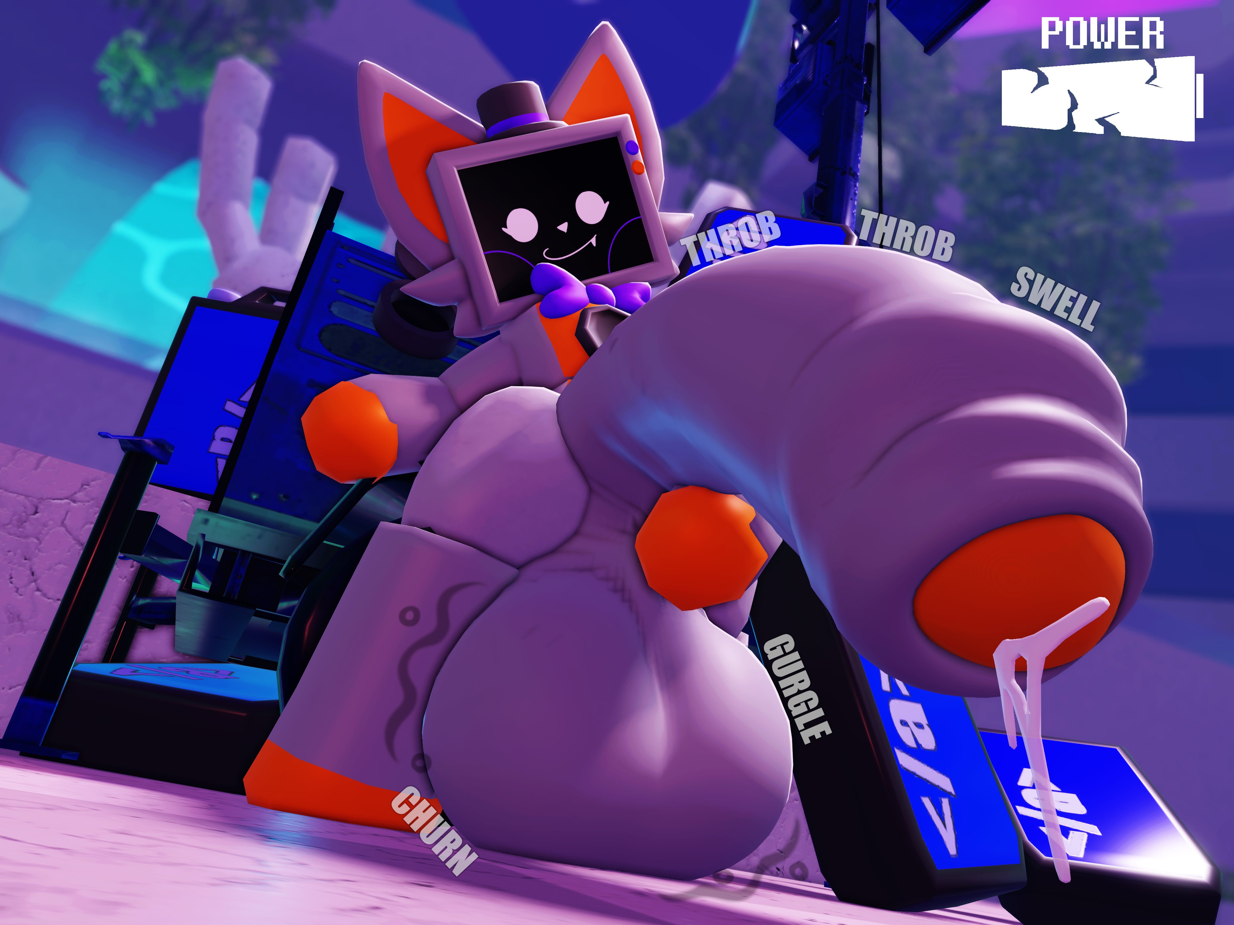 1other, 3d, big penis, cum, furry, pursuitcore, roblox, roblox game, roflpix (pursuitcore), solo, tagme, tagme (artist), tv head