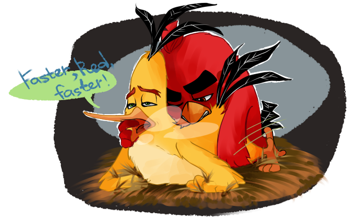 anal anal_sex angry_birds avian bird chuck_(angry_birds) columbia_pictures duo english_text feathers finger_in_mouth gay lawliet-r male male/male male_only male_penetrating penetration red_(angry_birds) rovio rovio_entertainment sega sony the_angry_birds_movie yaoi