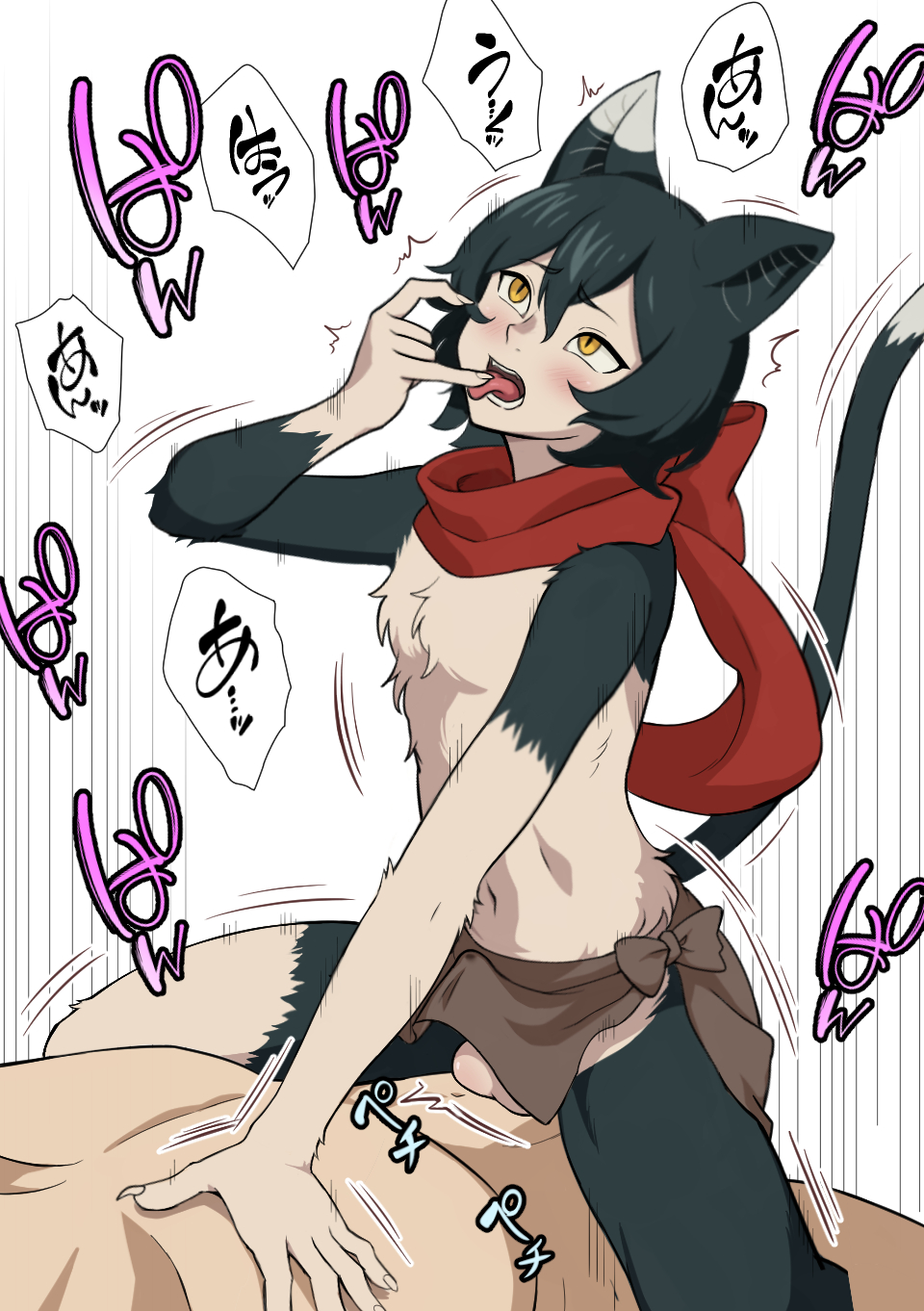 2024 5_fingers animal_humanoid arm_support atutu66 balls black_body black_ears black_eyebrows black_fur black_hair black_tail black_text blue_text blush bodily_fluids brown_sarong cat_humanoid claws clothed clothing cowgirl_position delicious_in_dungeon dipstick_ears dipstick_tail dungeon_meshi duo ear_markings erection erection_under_clothing eye_roll eyebrows faceless_character faceless_human faceless_male felid felid_humanoid feline feline_humanoid femboy finger_claws fingers from_front_position ftm_crossgender fur genital_fluids genitals hair hand_on_chest hi_res human human_on_humanoid human_penetrating human_penetrating_humanoid humanoid humanoid_focus humanoid_penetrated interspecies izutsumi izutsumi_(delicious_in_dungeon) japanese_text lying male male/male male_human male_humanoid male_penetrated male_penetrating male_penetrating_male mammal mammal_humanoid markings motion_lines multicolored_body multicolored_ears multicolored_fur navel on_back on_bottom on_top penetration pink_text pink_tongue precum precum_through_clothing pupils red_scarf rule_63 sarong scarf sex short_hair simple_background slit_pupils solo_focus tail tail_markings teeth text tongue tongue_out topless topless_humanoid topless_male translation_request two_tone_body two_tone_ears two_tone_fur two_tone_tail wet wet_clothing white_background white_balls white_body white_claws white_ears white_fur white_tail yellow_eyes