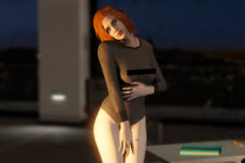 brown_eyes ginger_hair grand_theft_auto_online hairy_pussy, middle_aged_female squatting, white_female