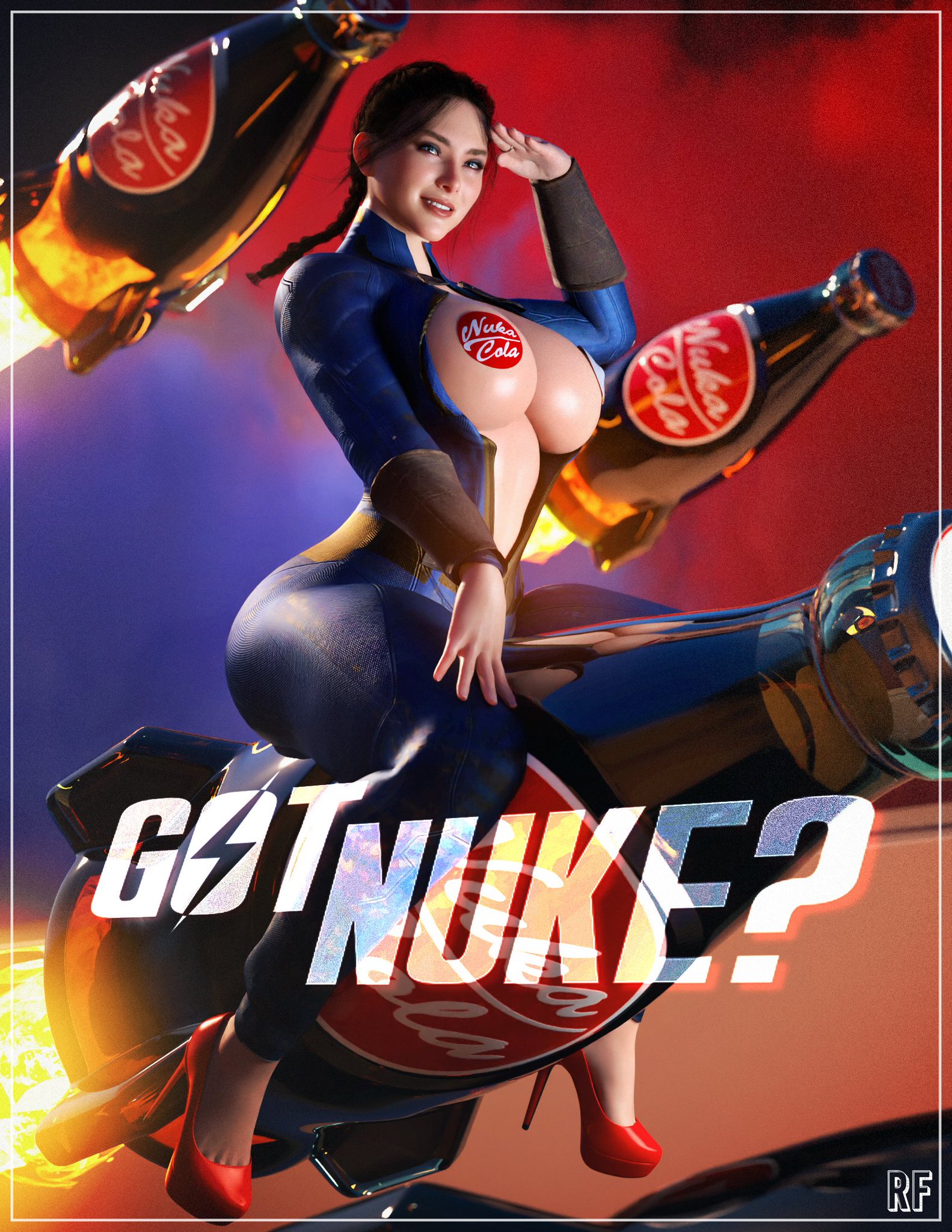 1girls, 3d, 5 fingers, ass, big ass, big breasts, breasts, bust, busty, chest, clothing, curvaceous, curvy, curvy figure, digital media (artwork), fallout, female, female focus, hips, hourglass figure, huge ass, huge breasts, human, large ass, large breasts, legs, light skin, light-skinned female, mature, mature female, rude frog, thick, thick hips, thick legs, thick thighs, thighs, vault dweller, vault girl, vault suit, voluptuous, waist, wide hips