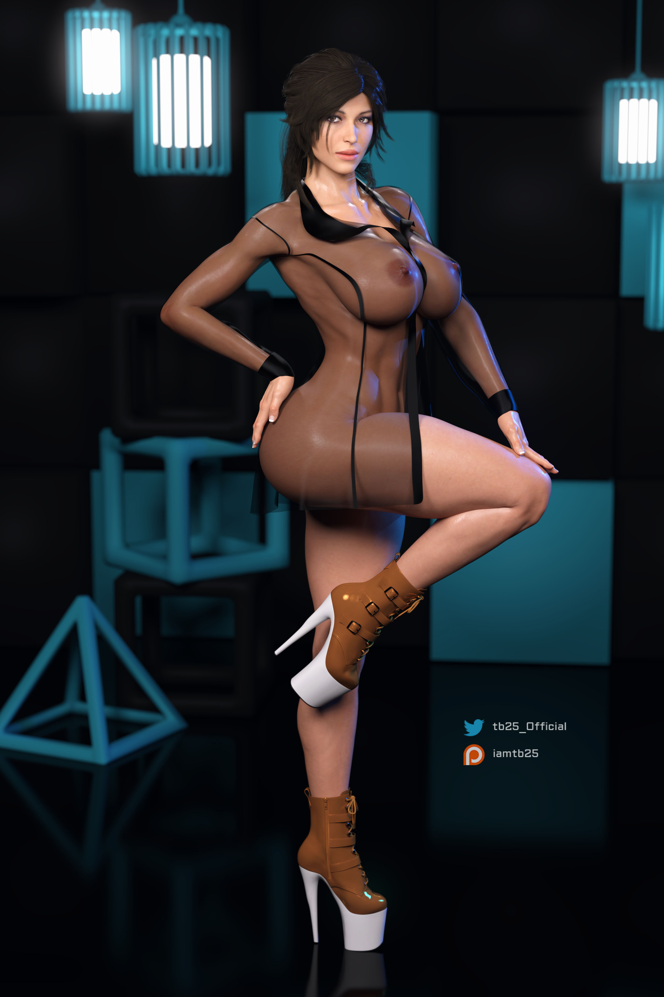 1girls, 3d, ass, big ass, big breasts, breasts, bust, busty, chest, curvaceous, curvy, curvy figure, digital media (artwork), female, female focus, high heel boots, high heels, hips, hourglass figure, huge ass, huge breasts, human, lara croft, lara croft (survivor), large ass, large breasts, legs, light skin, light-skinned female, mature, mature female, platform heels, slim waist, solo, tb25, thick, thick hips, thick legs, thick thighs, thighs, tomb raider, tomb raider (survivor), top heavy, voluptuous, voluptuous female, waist, wide hips