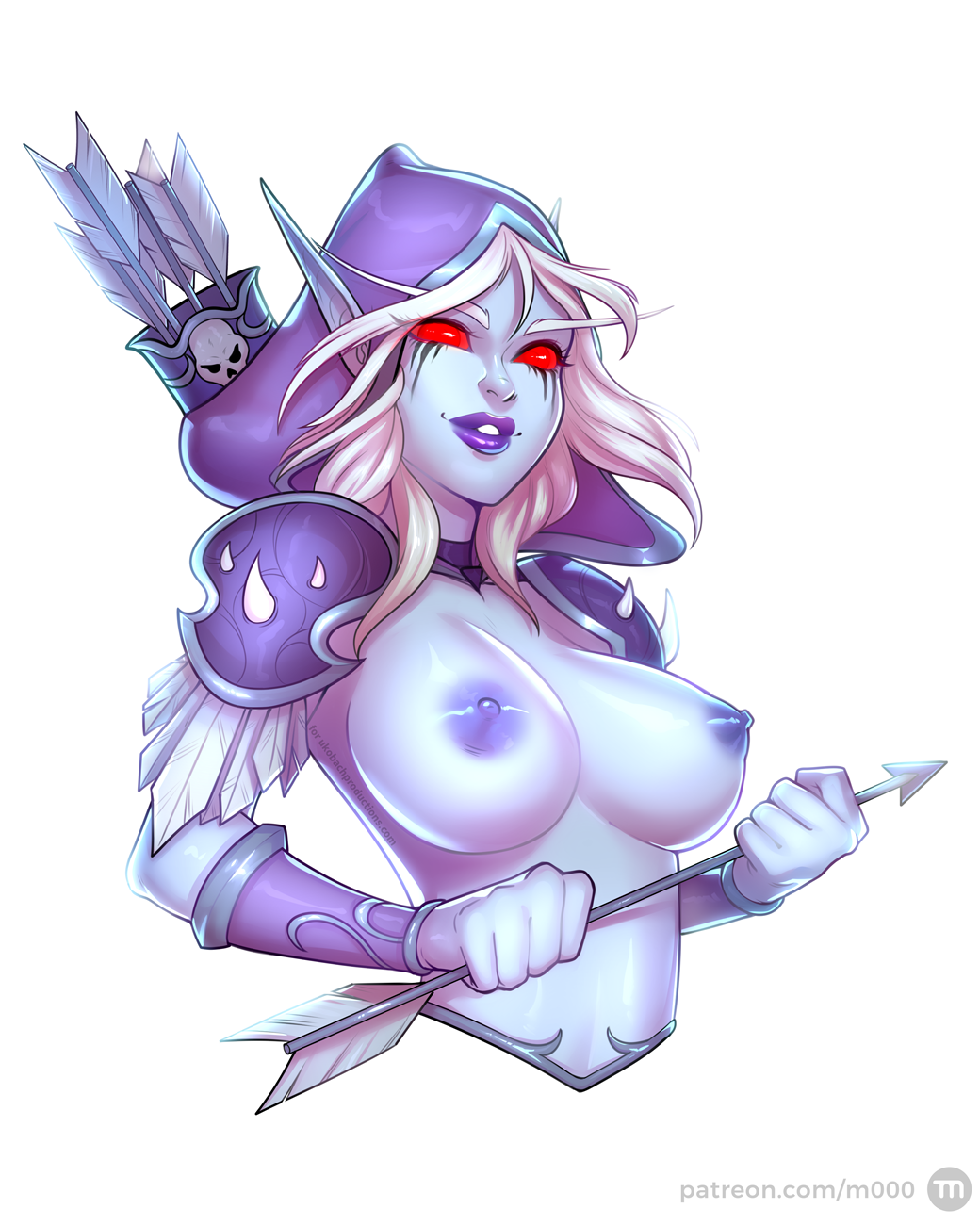 1girls big_breasts blizzard_entertainment blonde_hair blue_skin forsaken m000 solo sylvanas_windrunner undead undead_(warcraft) warcraft world_of_warcraft