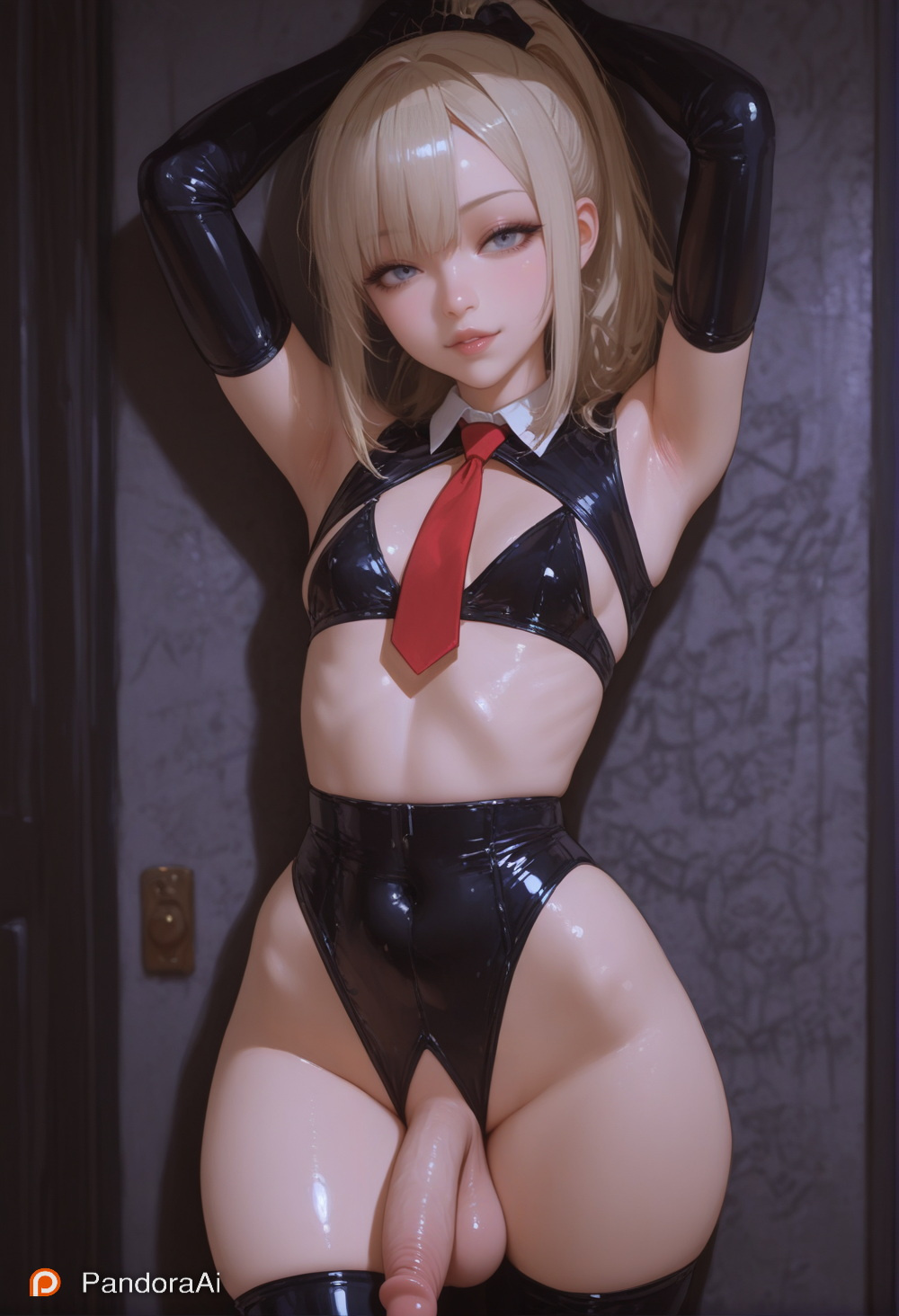 1boy, 1femboy, ai generated, armpit, armpit fetish, armpits, artist name, artist upload, balls, balls worship, big balls, big cock, big hips, big penis, big testicles, big thighs, black gloves, black legwear, black panties, blonde hair, blue eyes, boy, bra, breasts, club, cock, cock worship, cute, cute expression, cute eyes, cute face, cute male, femboy, flaccid, flat chest, flat chested, gloves, hanging balls, hanging penis, hi res, hips, huge balls, huge cock, huge hips, huge testicles, huge thighs, latex, latex armwear, latex clothing, latex gloves, latex legwear, latex stockings, latex suit, lips, lipstick, long gloves, long hair, makeup, male, male only, more at source, neon lights, pale, pale body, pale skin, pale-skinned femboy, pale-skinned male, pandora, panties, patreon, penis, ponytail, puffy lips, restroom, sexy armpits, sexy body, sexy clothing, sexy pose, skinny, skinny male, skinny waist, small breasts, smooth balls, smooth penis, smooth skin, standing, testicles, thick balls, thick cock, thick hips, thick penis, thick thighs, tiny breasts, tiny waist, trap, white hair, white skin