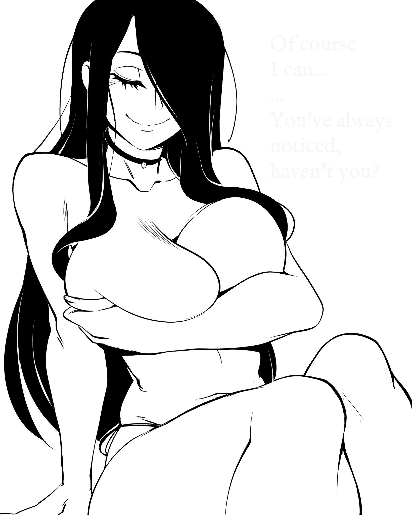 1girls, big ass, big breasts, breasts, curvaceous, curvy, curvy figure, dark hair, digital media (artwork), female, hair over one eye, hips, hourglass figure, huge ass, huge breasts, kize art, large ass, large breasts, legs, long hair, mature, mature female, nila (telepurte), slim waist, thick, thick hips, thick legs, thick thighs, thighs, voluptuous, waist, wide hips