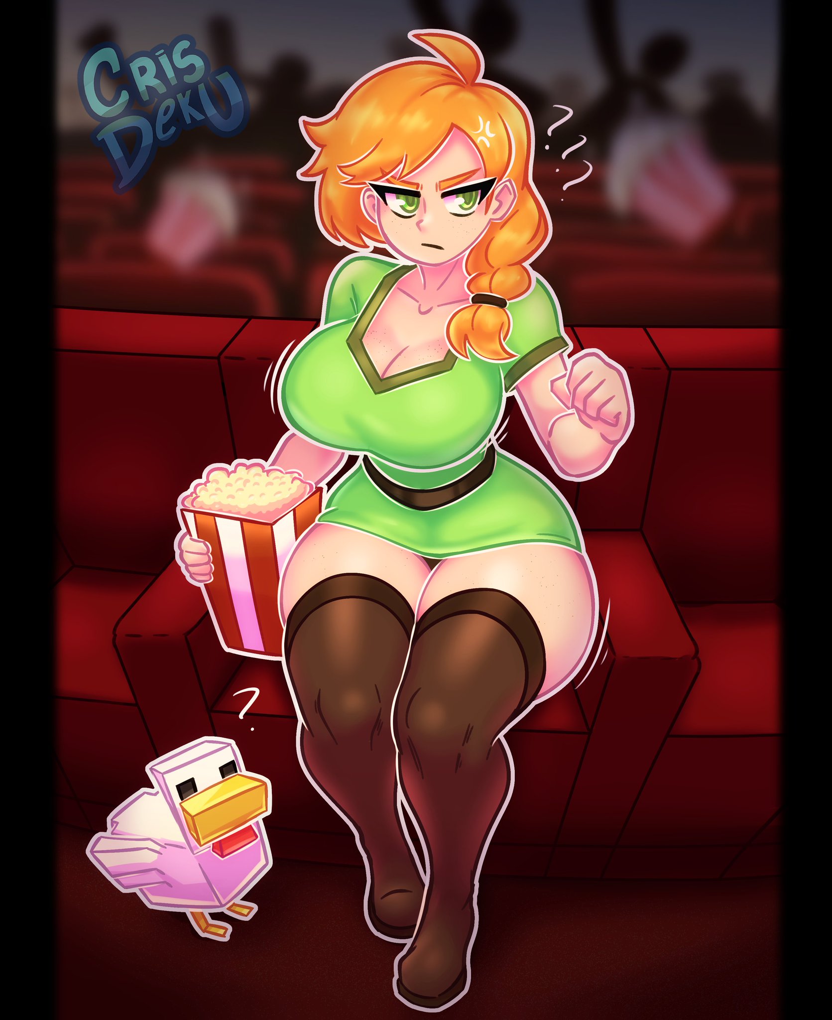 alex (minecraft), ass, big ass, big breasts, big butt, big thighs, big titties, breasts, clothing, crisdeku, curvaceous, curvaceous female, curvaceous figure, curvy, curvy figure, curvy hips, female, female focus, female only, high thighs, long hair, microsoft, minecraft, mojang