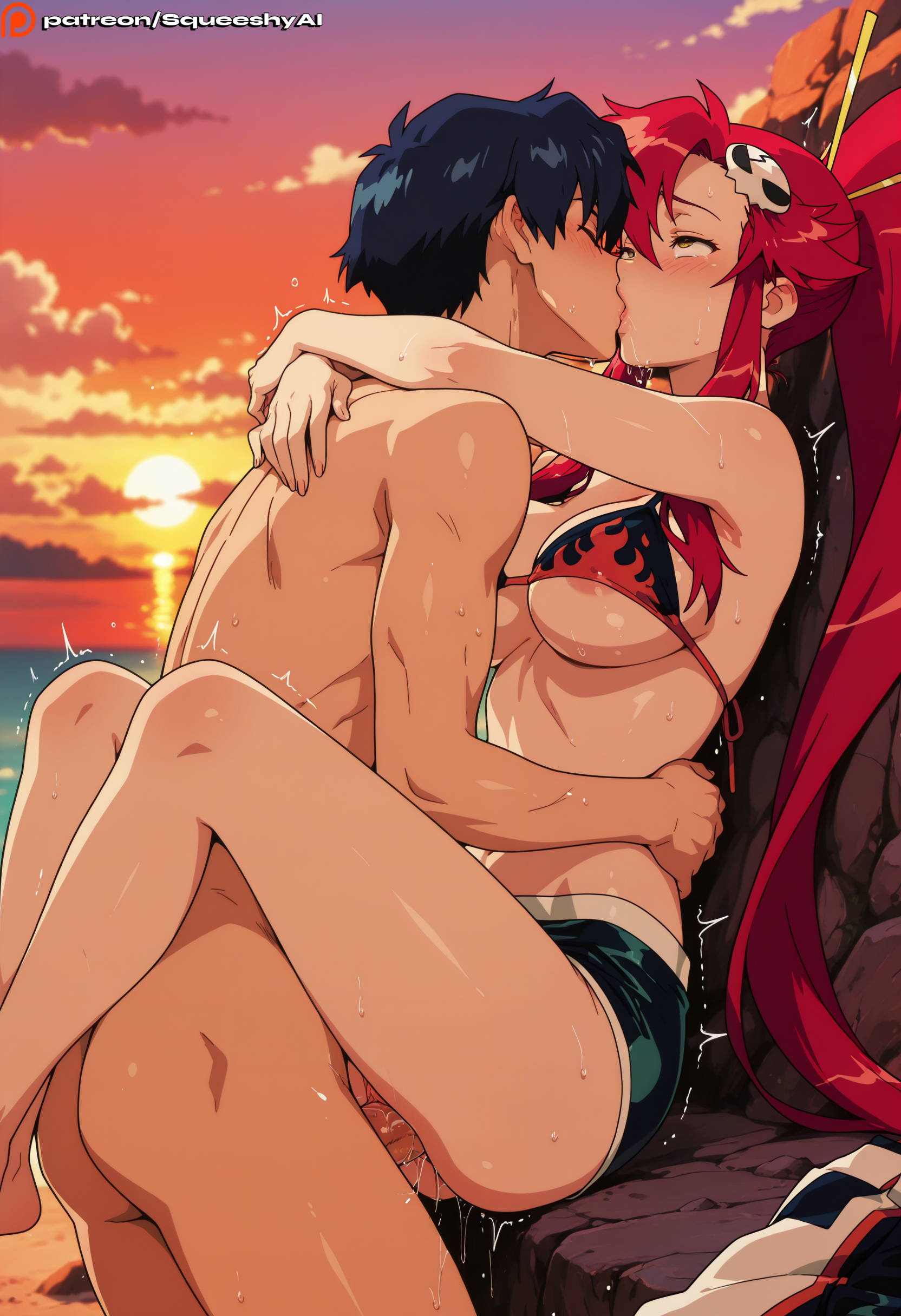 1girls, against wall, ai generated, big ass, big breasts, blush, breasts, brown eyes, busty, curvy, detailed background, eyes, face, female, heavy, hips, huge breasts, long hair, looking pleasured, male, male/female, mouth, nipple slip, nipples, nude, open, perky breasts, pink, pleasure, ponytail, puffy nipples, pussy, red hair, sex, solo, squeeshyai, standing, standing sex, submissive, tengen toppa gurren lagann, thick, thighs, vaginal insertion, vaginal penetration, vaginal sex, wide, yoko littner