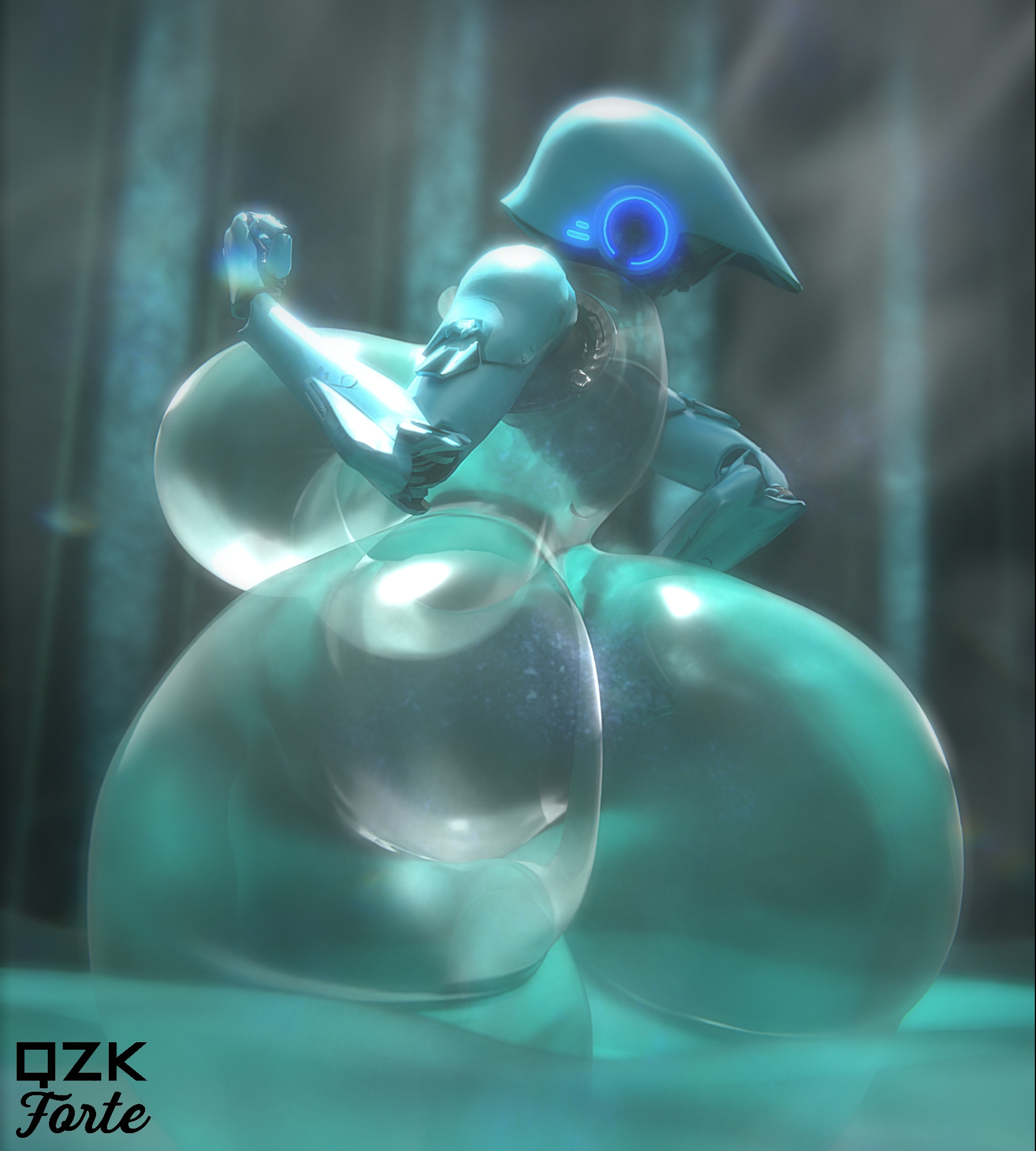 1girls, ass, big ass, big breasts, breasts, bubble butt, cleavage, female, haydee, haydee (game), huge ass, huge breasts, qzk forte, robot, robot girl, tagme, thick thighs, translucent body, wide hips