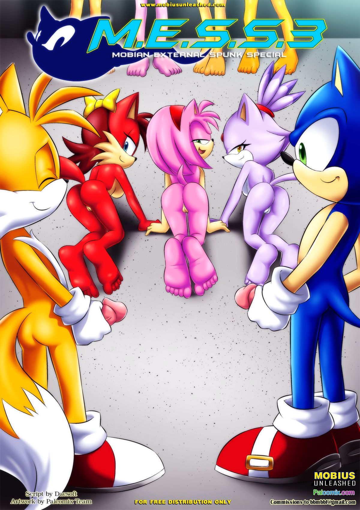 amy_rose blaze_the_cat blue_fur flona_fox furry hedgehog mammal mess mobius_unleashed palcomix palcomix_comics sonic_(series) sonic_the_hedgehog tails