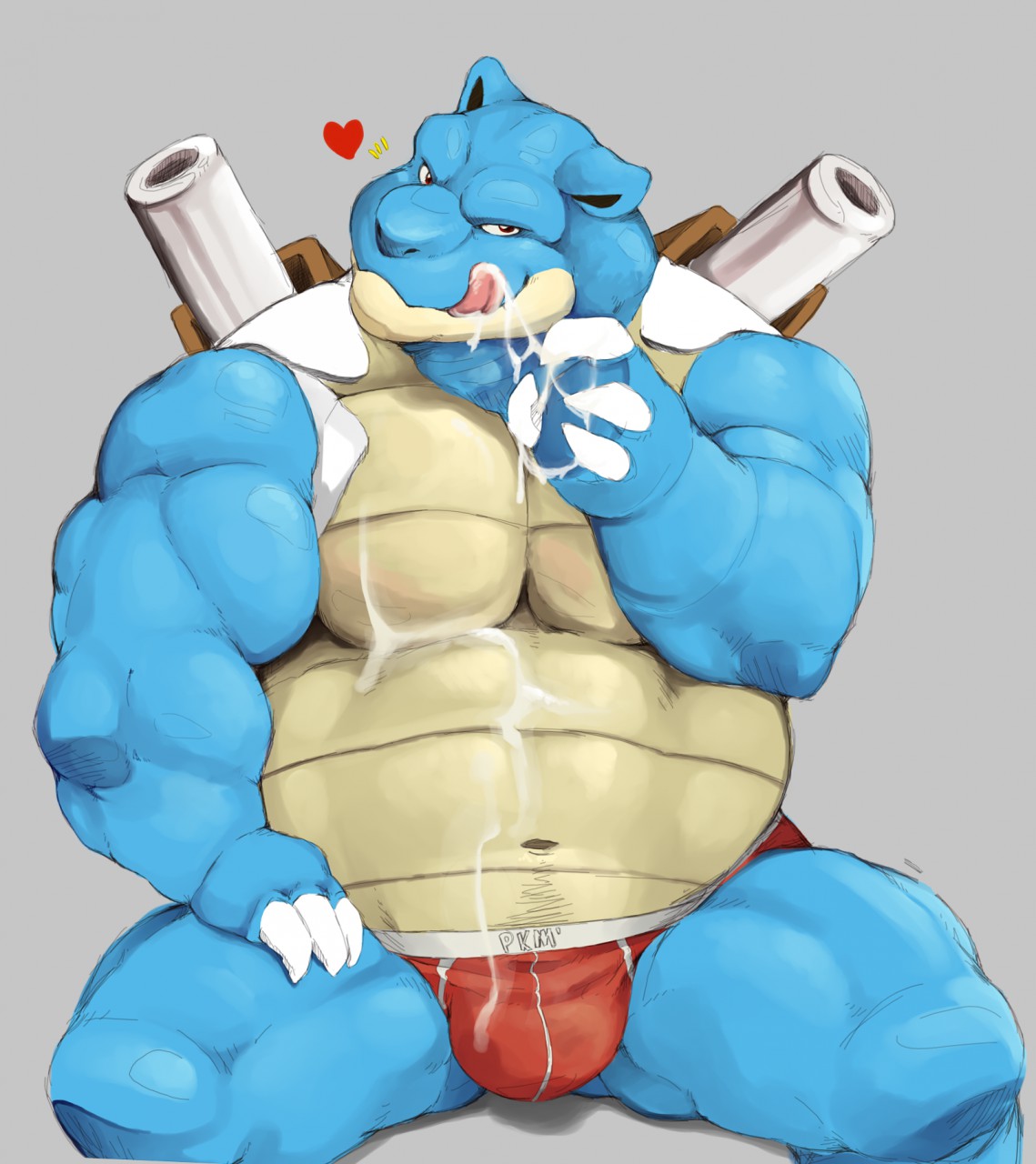 1boy 2016 4_fingers abs anthro belly biceps biped black_eyes blastoise blue_scales blue_skin briefs bulge cannon claws clothed clothing countershade_face countershade_torso countershading cum cum_on_chest cum_on_clothing cum_on_face cum_on_hand cum_on_hands cum_on_stomach cum_on_tongue cum_string cum_taste facial front_view grey_background hand_on_thigh heart hi_res licking licking_lips looking_at_viewer male male_only multicolored_scales muscular muscular_male navel nintendo no_nipples pecs pink_tongue pokemon portrait quads ranged_weapon red_bottomwear red_clothing red_eyes red_underwear reptile scales scalie shell simple_background sitting smile solo tan_countershading tan_scales text thedragonred12 three-quarter_portrait tongue tongue_out topless tortoise turtle two_tone_scales underwear video_games weapon white_claws white_skin wide_hips