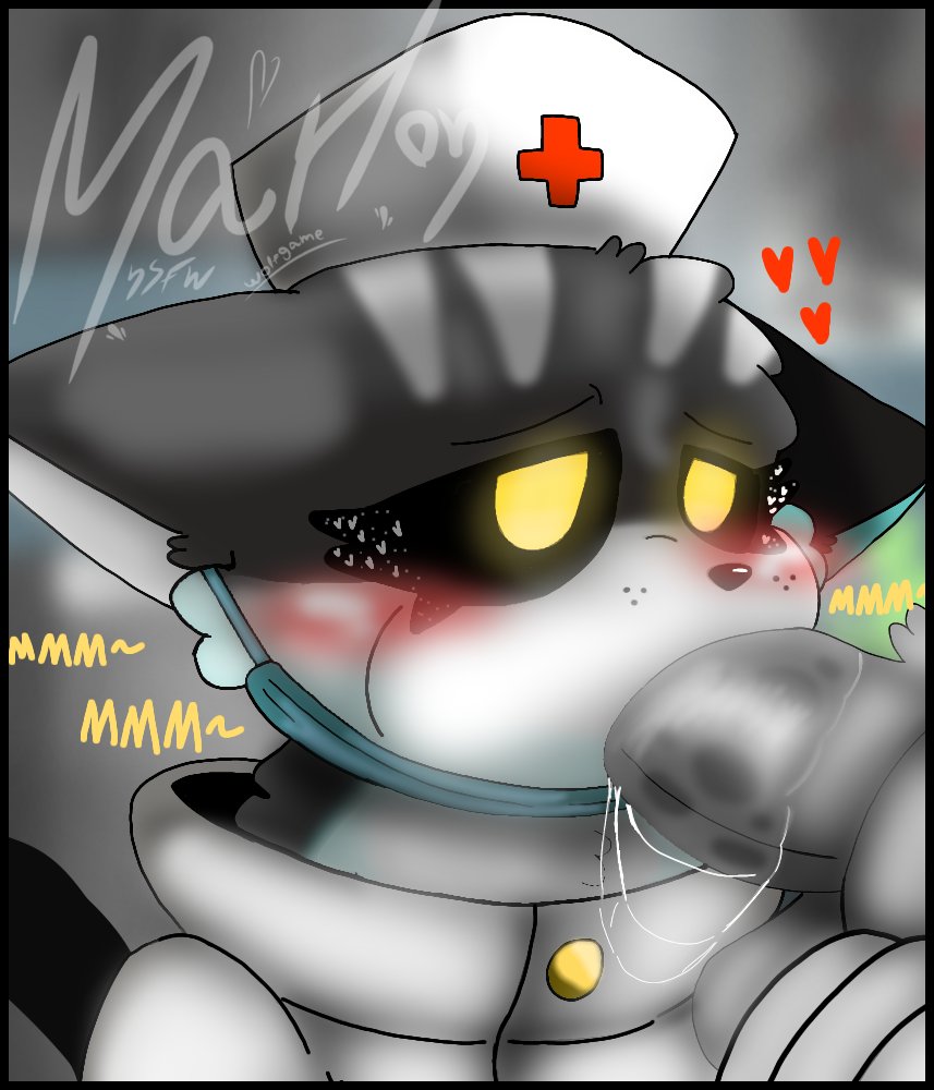 blowjob blush female female_focus hearts_around_head katie_(piggy) nurse nurse_cap nurse_uniform piggy:_book_1 piggy:_book_2 piggy_(game) player roblox woflgame