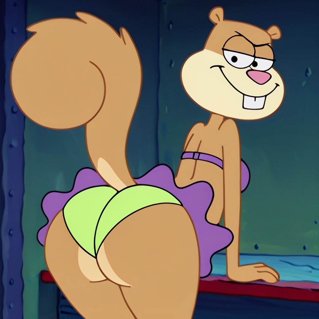 1girls ai_generated ass ass_focus big_ass big_butt female female_focus female_only furry furry_female furry_only furryainudes looking_back nickelodeon presenting_ass rodent sandy_cheeks smiling spongebob_squarepants squirrel squirrel_girl squirrel_tail swimsuit tagme tail