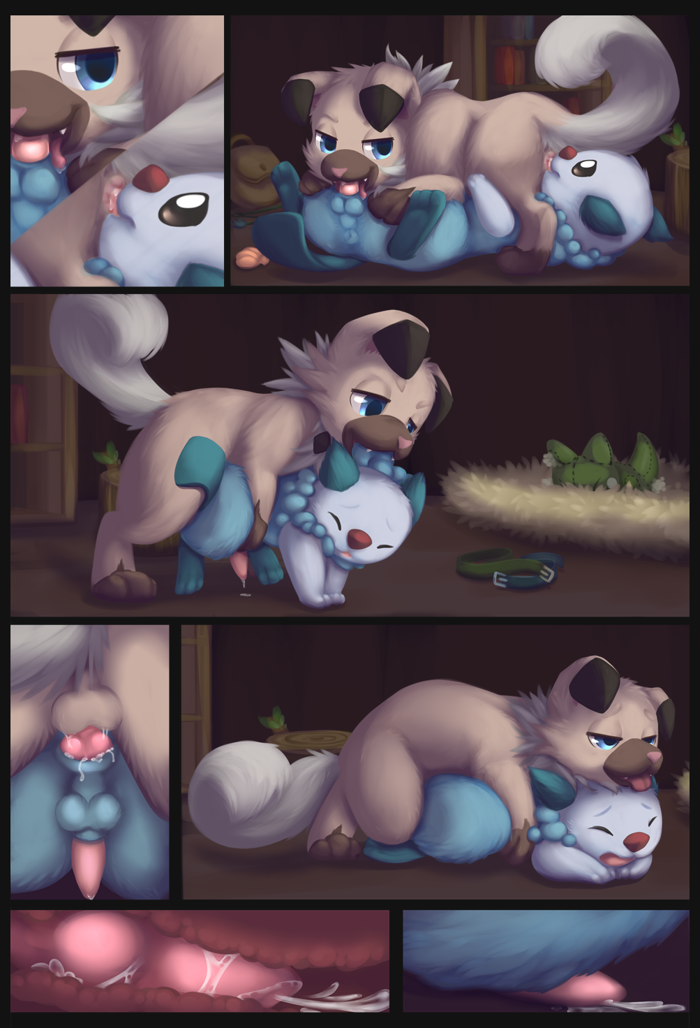 2boys anal anal_knotting anal_penetration cum cum_inside furry gay homosexual interspecies knot knotting male male/male male_only nintendo oral oshawott penis pokemon pokemon_(species) pokemon_bw pokemon_sm pokephilia revous rockruff sex tagme testicles video_games x-ray