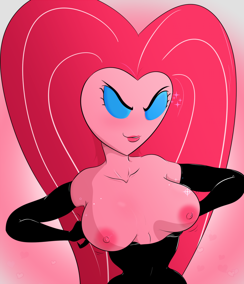 1girls 2017 aqua_eyes areolae big_breasts breasts breasts_out cartoon_network davidsanchan elbow_gloves eyebrows eyelashes female female_only flashing foster's_home_for_imaginary_friends highres long_hair looking_at_viewer nemesister nipples pink_background pink_hair pink_skin solo upper_body