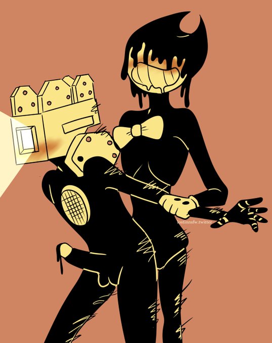 2024 2boys batim bendy bendy_and_the_ink_machine bendy_the_dancing_demon digital_drawing_(artwork) digital_media_(artwork) gay male male/male male_only monster non-human non-human_only norman_polk object_head projectionist tagme the_projectionist toony yaoi