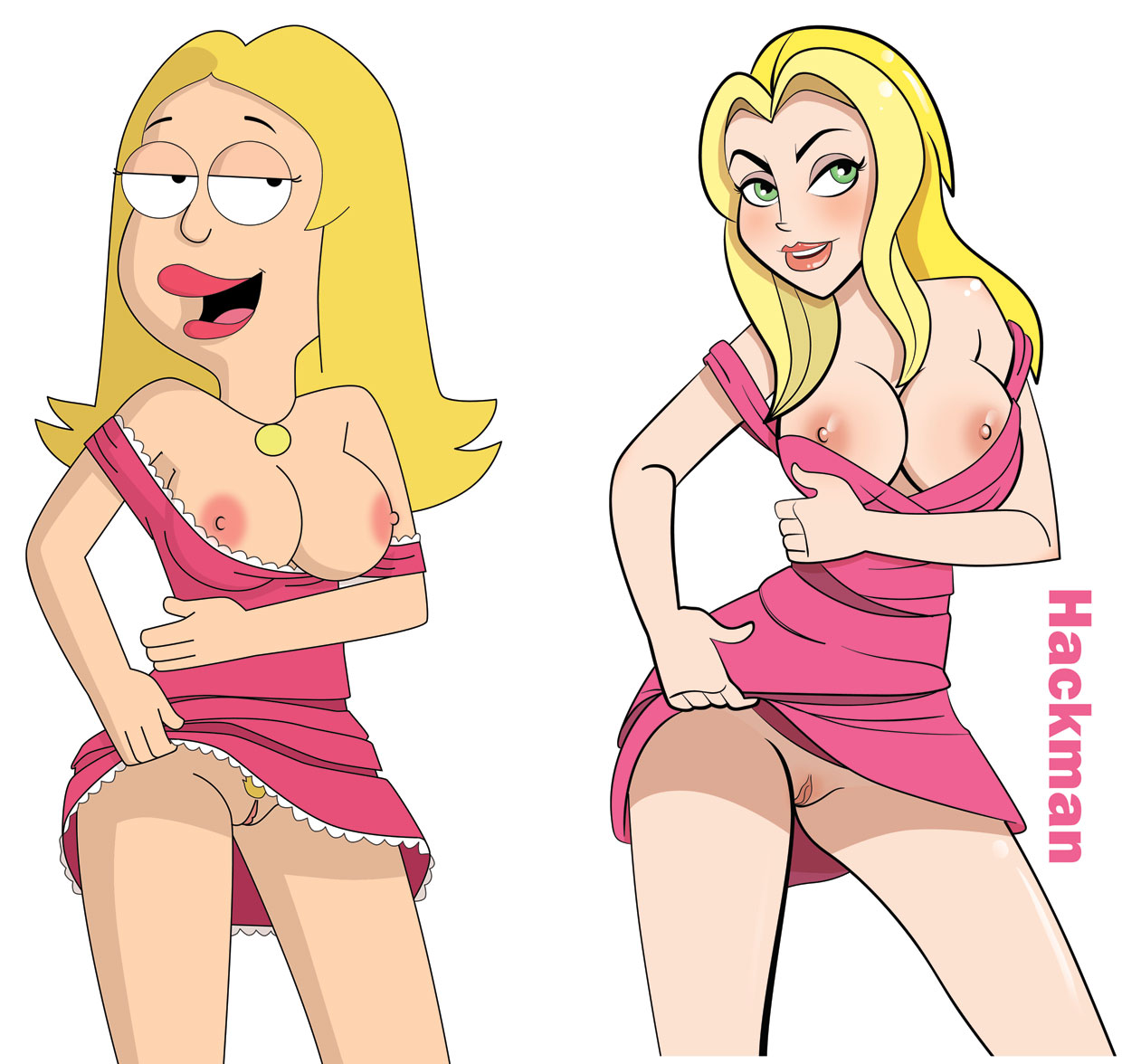 american dad, blonde hair, dress, female, francine smith, hackman, milf