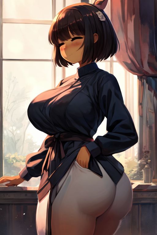 1girls aged_up ai_generated artificial_intelligence big_ass big_breasts big_butt brown_coat brown_hair clothed clothed_female clothing curtain curtains curtains_open curvy curvy_ass curvy_body curvy_female curvy_figure curvy_hips curvy_thighs female female_focus frisk frisk_(undertale) frisk_dreemurr frisk_undertale gigantic_breasts half-closed_eyes mature mature_female mature_male milf only_female undertale undertale_(series) white_pants window