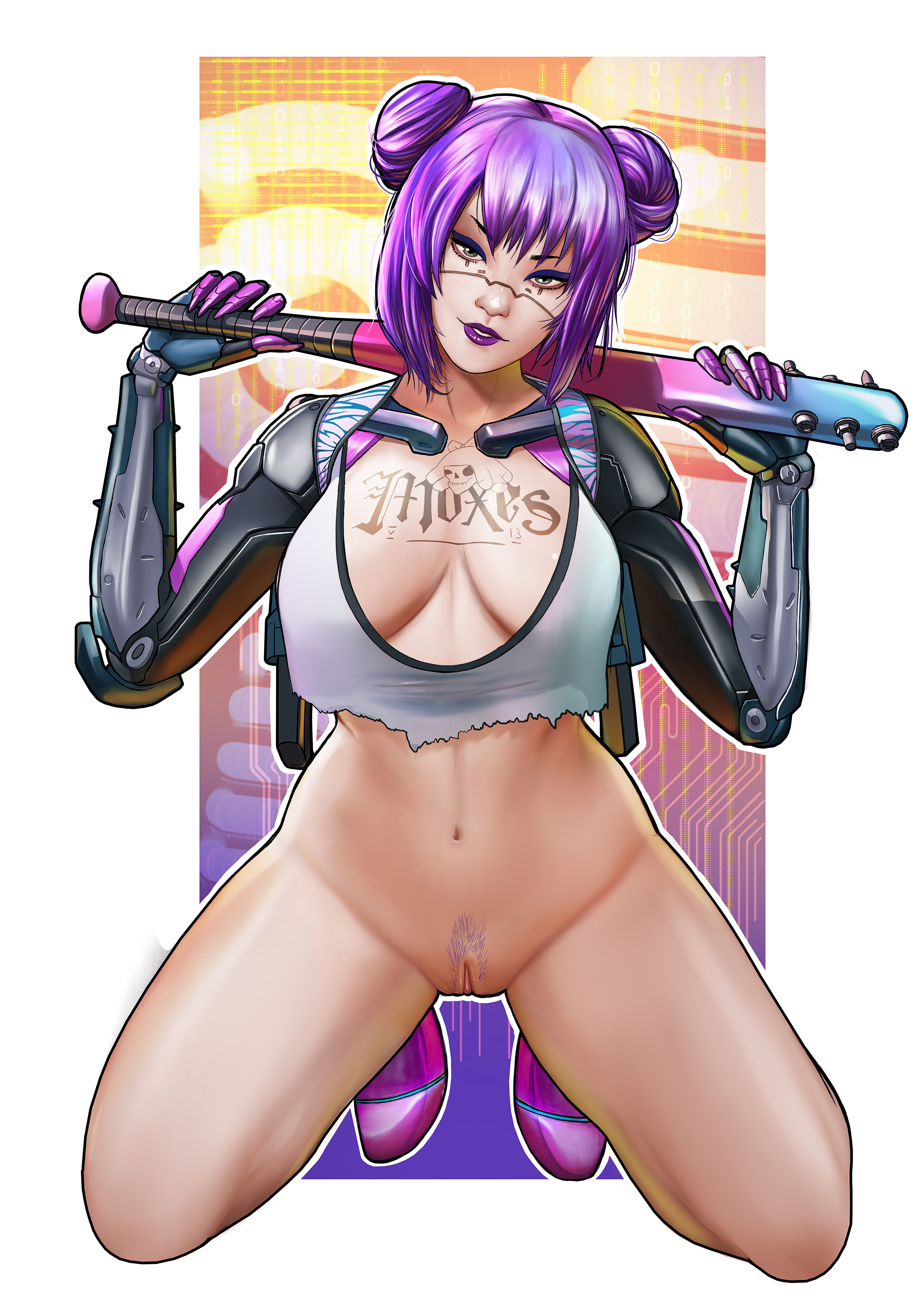 baseball bat, cyberpunk 2077, emp lines, rankgo, rita wheeler, tagme