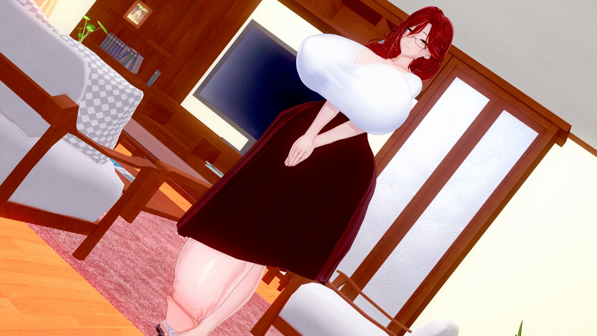 1futa, 3d, big breasts, big penis, blush, breasts, camtri, clothed, clothed futa, clothing, enormous penis, fat cock, futa only, futanari, giant penis, gigantic breasts, gigantic penis, glasses, huge breasts, huge cock, hyper penis, intersex, koikatsu, large breasts, large penis, long penis, massive breasts, massive penis, penis, red eyes, thick penis, yellow eyes