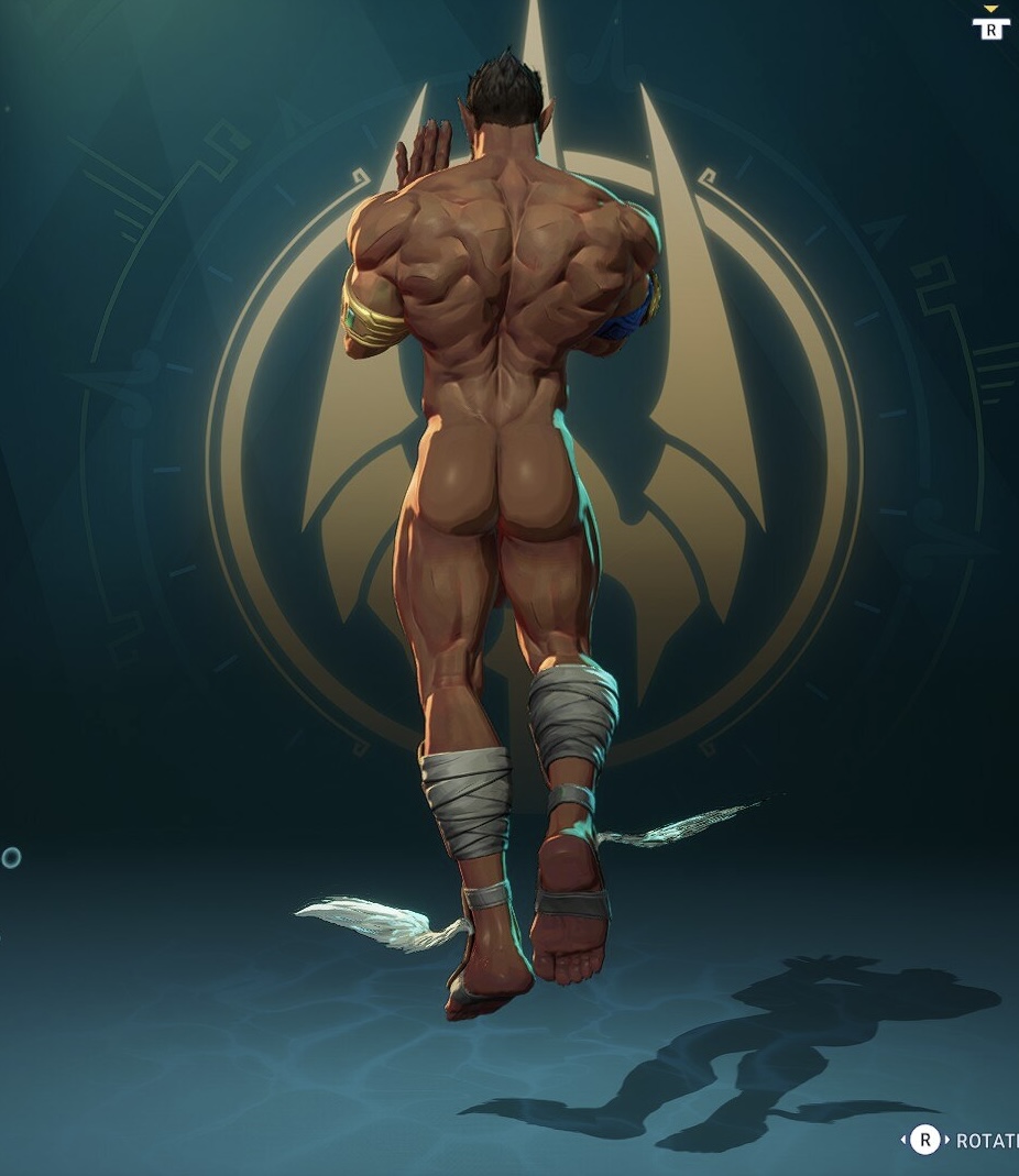 1boy ass back_view game_ui male male_only marvel marvel_rivals namor wraps
