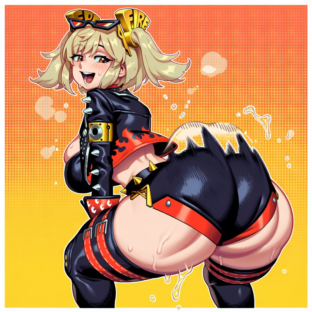 1girls, ai generated, ass, ass focus, bent forward, big ass, big breasts, big butt, blonde hair, blush, blushing, bottom heavy, breasts, bubble butt, burnice white, demerzel, fat ass, female, glasses, huge ass, huge breasts, large ass, large breasts, leather clothing, leather jacket, light skin, light-skinned female, looking at viewer, looking back, motion lines, open mouth, paag, rear view, red eyes, round ass, simple background, steam, steaming body, steamy breath, stockings, sweat, sweatdrop, sweating, sweaty, sweaty ass, sweaty body, tagme, thick ass, thick thighs, thighhighs, throwing it back, thunder thighs, tight clothing, twerk, twerking, twerking position, twintails, venus body, video games, voluptuous, voluptuous female, wide hips, zenless zone zero