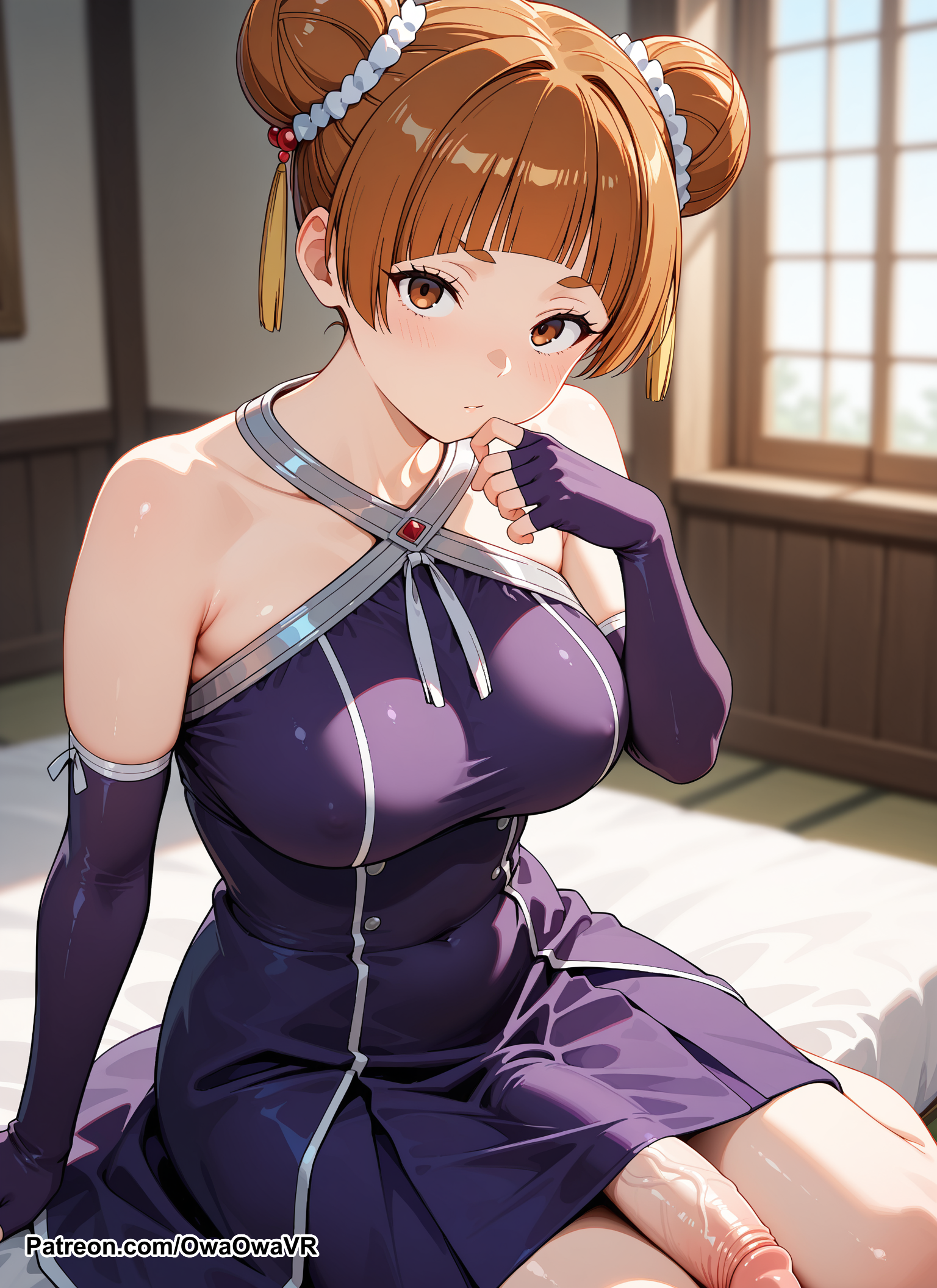 ai generated, anime, anime screencap, anime style, cock, cock-tail, dick, frieren beyond journey's end, futa only, futa sans pussy, futadom, futanari, hi res, high quality, highres, intersex, laufen (sousou no frieren), looking at viewer, nude, nude futa, owaowavr, pale skin, penis, smug, sousou no frieren, trans, trans woman, transfem