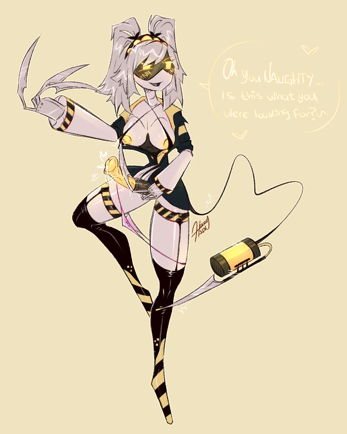 futanari, hornstarkitty, horsecock, intersex, j (murder drones), micro bikini, murder drones