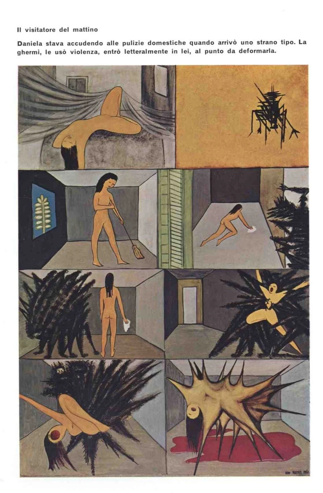 1girls bed broom dino_buzzati fine_art monster multi_limb multiple_limbs non_consensual original rape sweeping symbolism tagme traditional_media_(artwork)