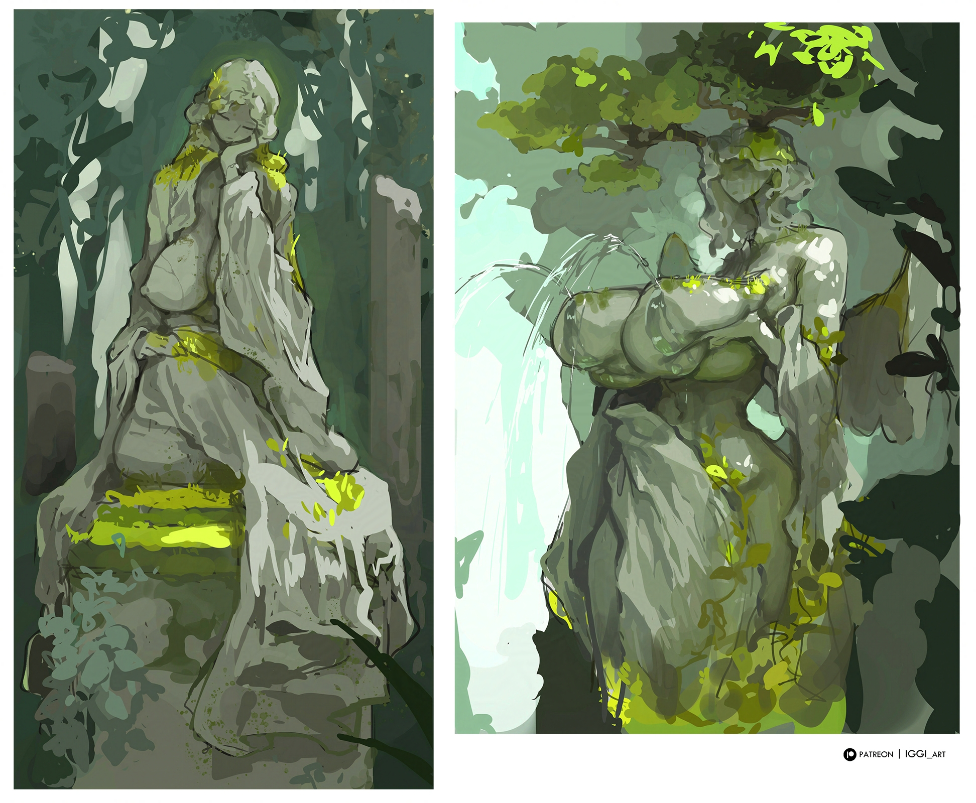 breasts, female, fountain, huge breasts, iggi art, inanimate, nude, statue, stone