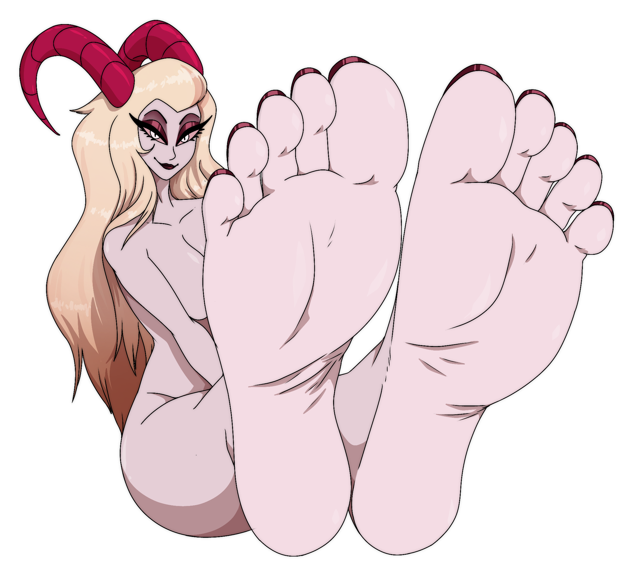 1girls, a24, amazon prime, barefoot, big feet, big toes, blonde, blonde female, blonde hair, blonde-haired female, boobies, boobs, breasts, cleavage, confident female, confident smile, confidently naked, dominant, dominant female, domination, domme, eyelashes, eyeliner, feet, female, female only, foot fetish, foot focus, foot ninja15, giant, giant feet, giant milf, giant toes, giant woman, giantess, giantess feet, hazbin hotel, hellaverse, horns, huge feet, large feet, large toes, lilith morningstar (hazbin hotel), lipstick, massive feet, massive toes, milf, mommy, mother, naked, naked female, naked giant, naked giantess, naked woman, nude, nude female, nude giant, nude giantess, nude woman, soles, solo, solo female, solo focus, tits, titties, toenail polish, toenails, toes, vivienne medrano, vivziepop