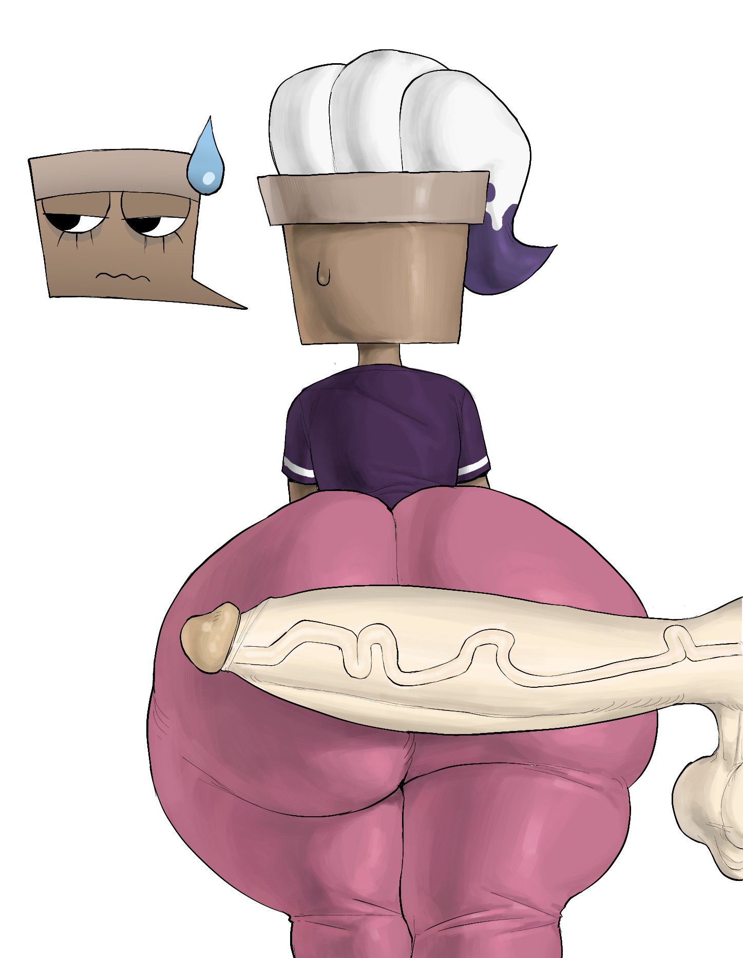 1futa, 1girls, ass, bottom heavy, brusha (dandy's world), dagothurfanclub, dandy's world, dogrush, female, futa on female, futanari, gloomy sleeper brusha, huge ass, huge cock, locustflower2, penis, tagme