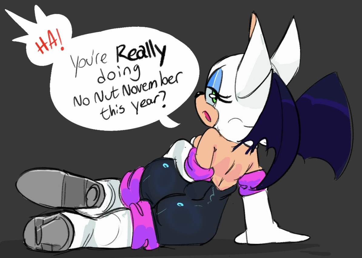 1girls, ass, ass focus, bat, bat ears, bat girl, bat tail, bat wings, female, green eyes, heels, homar simpleton, no nut november, rouge the bat, sega, sonic (series), sonic team, sonic the hedgehog (series), white fur, white gloves, white heels, wings