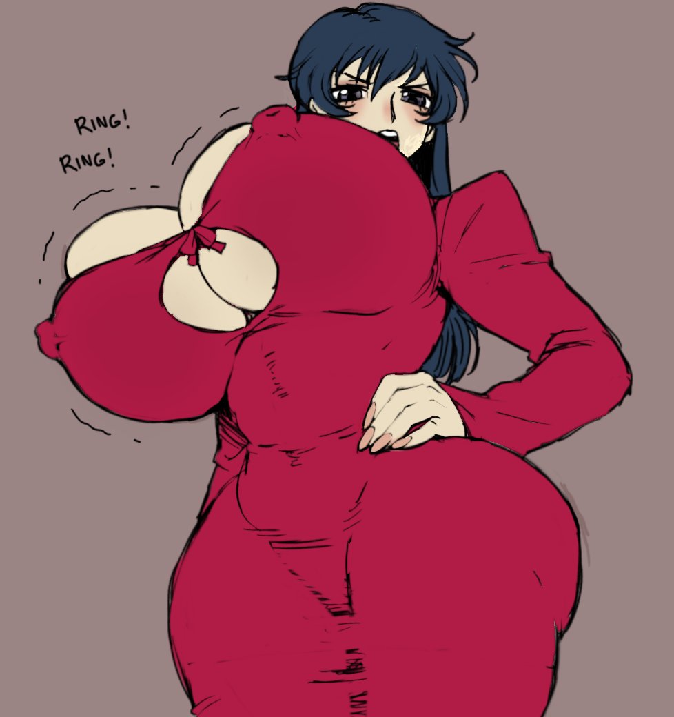 1girls, 2025, big breasts, big nipples, blue hair, breasts, cleavage, colored sketch, dress, female, fujimura shizuru, hi res, high resolution, highres, huge breasts, jay-marvel, large breasts, long hair, massive breasts, nipple bulge, overflowing breasts, ringing phone, shinkon gattai godannar!!, sketch, small waist, solo, solo focus, wide hips