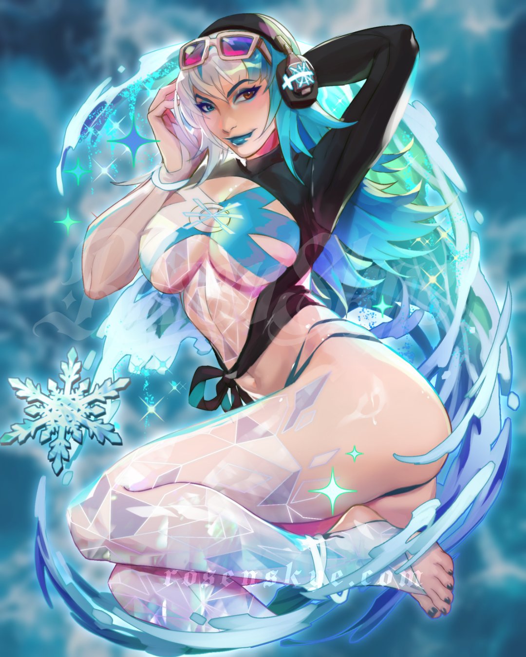 1girls, ass, big ass, breasts, feet, female, female only, luna snow, luna snow (cool summer), luna snow (marvel rivals), marvel, marvel comics, marvel rivals, rosenskye, thick thighs