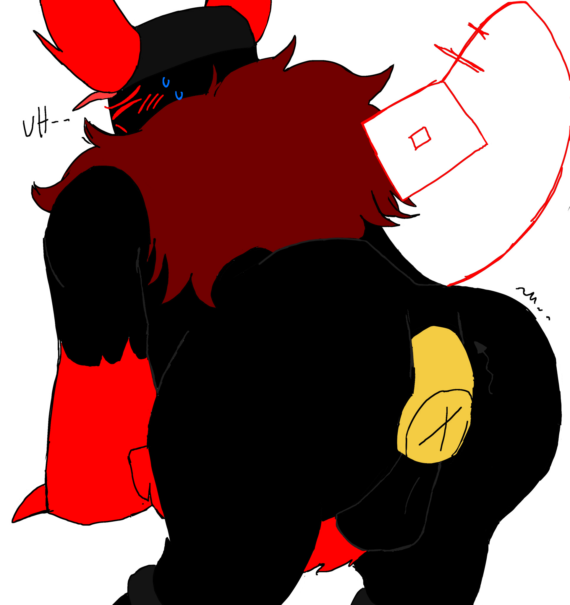 2boys, 2d, balls, barbed penis, black body, claws, color, crumbz030, digital media (artwork), disembodied penis, forsaken (roblox), fur, gay, guest 666 (forsaken), horns, male, male only, mane, monster, monster cock, noob (forsaken), penetration, penis, roblox, roblox game, robloxian, shy, sweat, tagme, tail