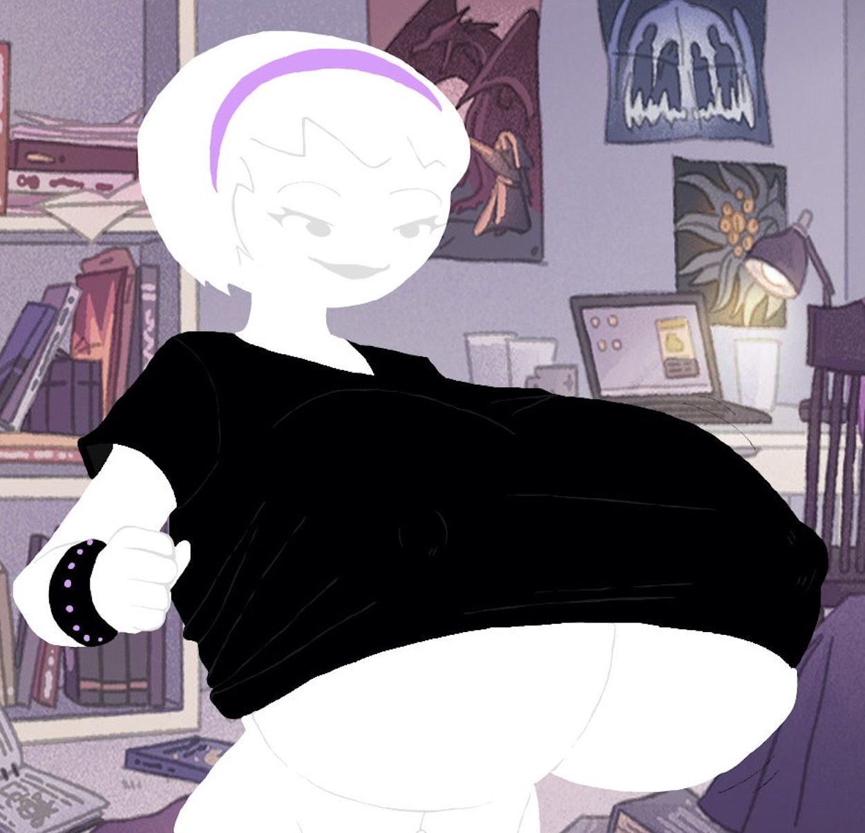 accurate art style, breast expansion, breast growth, breast growth (enlargement), breasts, expansion, female, help44com, homestuck, hyper breasts, rose lalonde, self upload