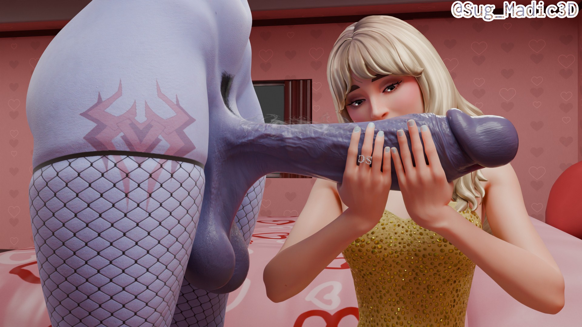1futa, 1girls, 3d, 3d (artwork), alternate version available, balls, big balls, big penis, blonde hair, female, fishnet legwear, fishnets, fortnite, futanari, highres, holding penis, huge cock, intersex, large penis, light skin, light-skinned female, meme, musky cock, nyl widowmaker, overwatch, penis, pubic hair, rumi sniffing gimbap, sabrina carpenter, sabrina carpenter (fortnite), saggy balls, smelling, smelling penis, sniffing, sug madic3d, thick thighs, uncensored, veiny penis, widowmaker