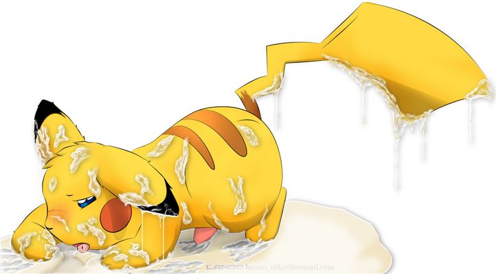 anthro color cum feral fur furry lando male male_only messy nintendo nude penis pikachu pokemon side_view solo tagme