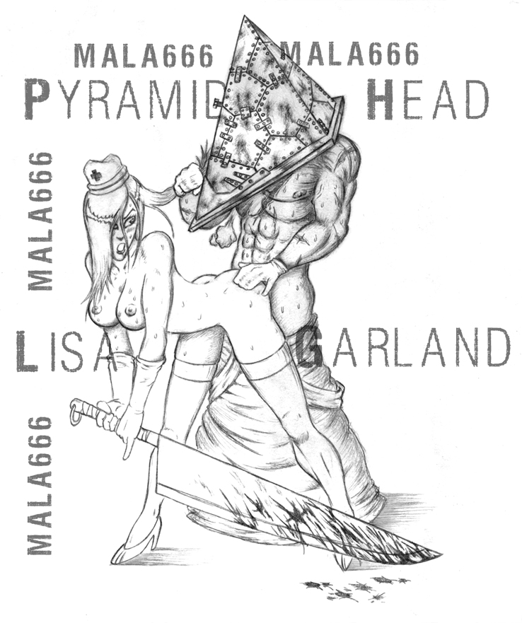 1boy 1girls ass_grab breasts dbd dead_by_daylight doggy_style hair_pull lisa_garland mala666 maledom muscular_male nurse pyramid_head rape sex silent_hill silent_hill_2 standing_sex white_legwear