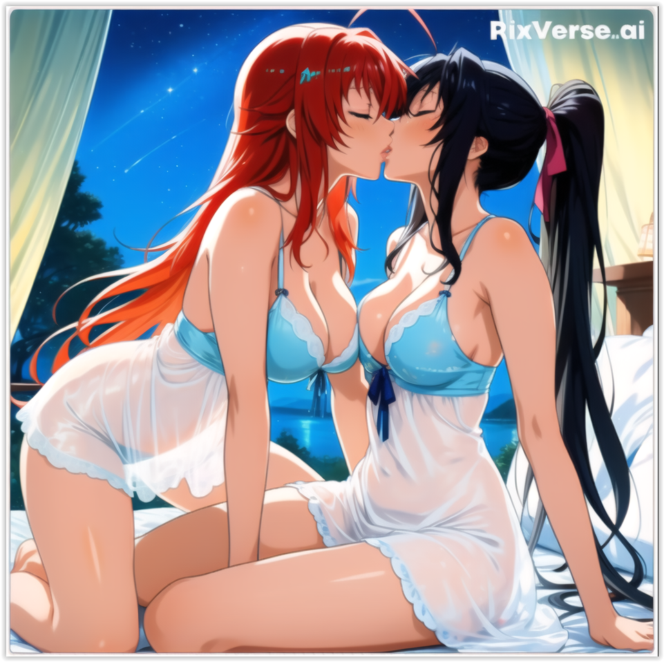 2females 2girls 2women ai_generated akeno_himejima flirting girl_on_girl girlfriend girlfriends high_school_dxd high_school_dxd_born high_school_dxd_hero high_school_dxd_new kissing lesbian_couple lesbian_kiss lesbian_sex lovers rias_gremory wife_and_wife yuri yuri yuri