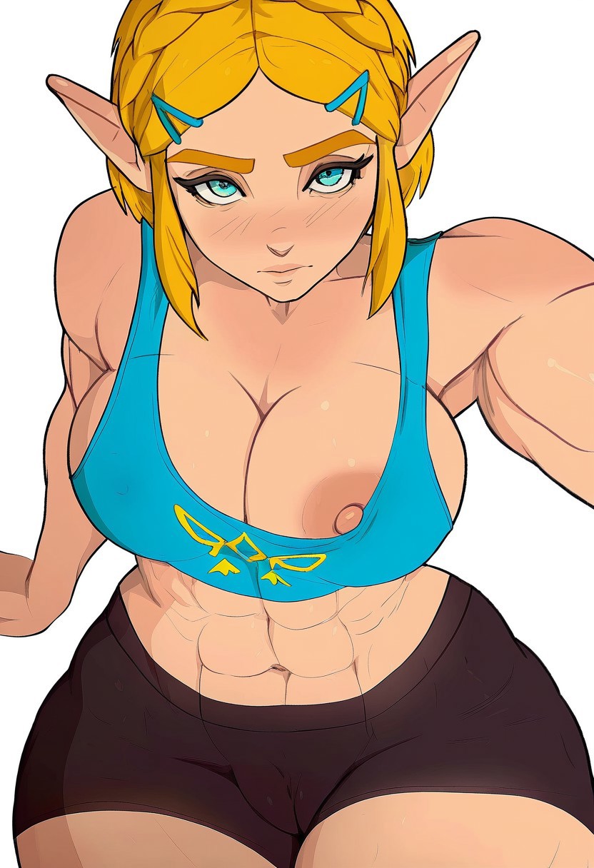 1girl 1girls abs ai_generated cameltoe cleavage elf elf_ears elf_female hylian large_breasts looking_up muscular muscular_female nintendo nipple_slip princess_zelda selfie shorts sitting solo tagme tekan4982 the the_legend_of_zelda the_legend_of_zelda:_breath_of_the_wild the_legend_of_zelda:_tears_of_the_kingdom thick_thighs wardrobe_malfunction zelda_(breath_of_the_wild) zelda_(tears_of_the_kingdom)