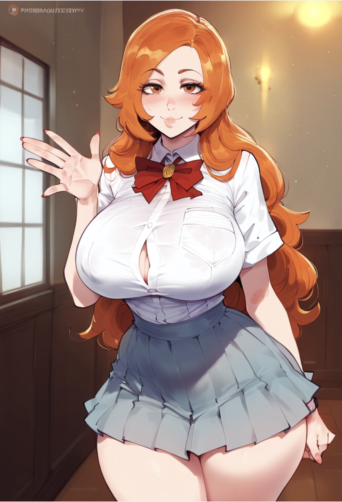 ai generated, ass, big ass, big breasts, bleach, bleach: the thousand-year blood war, breasts, female, inoue orihime, zawuardo