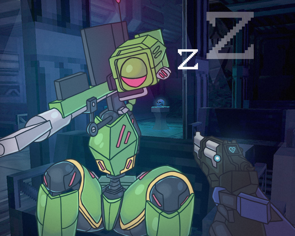 1_eye 2d antenna armor blush eyes_half_open game_screenshot_background gun legs_apart legs_spread no_arms notanalt pink_eyes robot self_upload sentry_(ultrakill) sitting_down sleepy solo thick_thighs thighs thin_waist turret ultrakill weapon weapon_over_shoulder